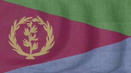 Eritrea National Flag Waving on White Background – Eritrean Patriotism, Culture and Heritage Symbol