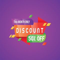 Super sale 50% discount vector banner template design sale tag banner poster flyer