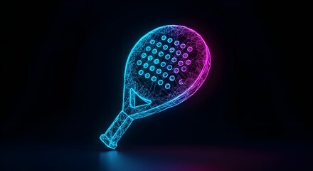 Futuristic Padel Racket Neon Glow Concept