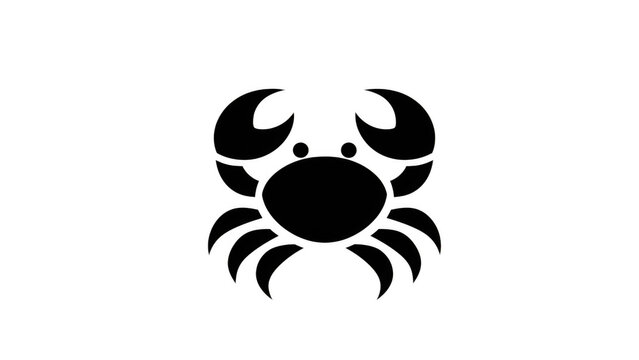 Crab zodiac icon on white background, created AI, PNG
