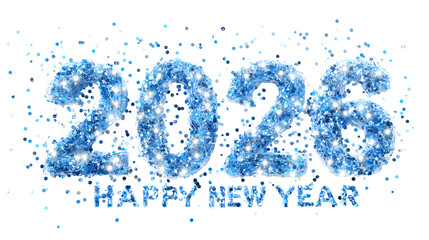 Sparkling New Year 2026 Celebration, isolated on transparent background