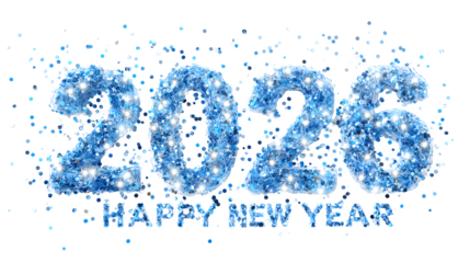 Sparkling New Year 2026 Celebration, isolated on transparent background