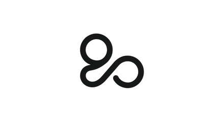 Gemini symbol: minimalist curves intertwined, created AI, PNG