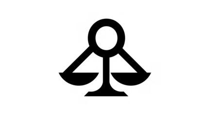 Black Libra scales on a white background, created AI, PNG