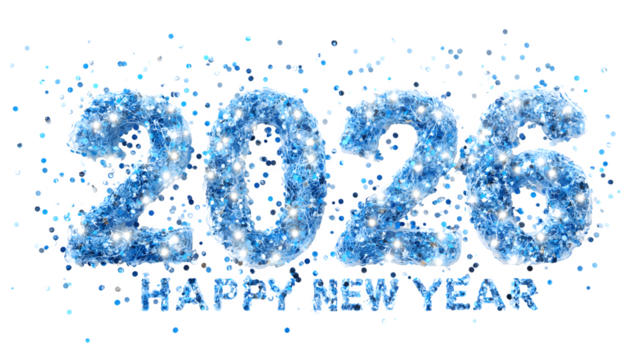 Sparkling New Year 2026 Celebration, isolated on transparent background