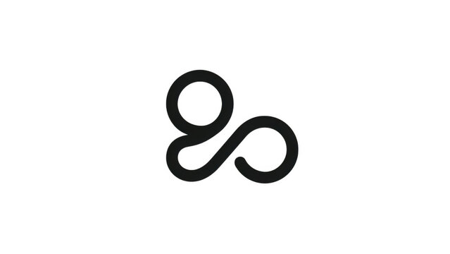 Gemini symbol: minimalist curves intertwined, created AI, PNG