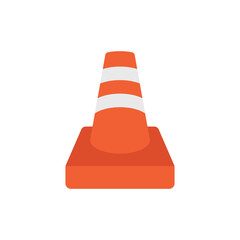 Road cone barrier icon for high-quality realistic traffic and caution content.