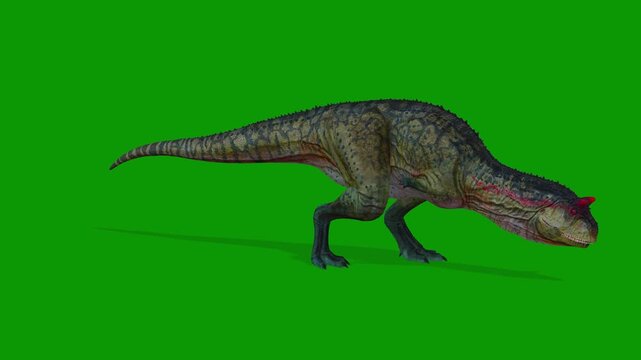 3D Carnotaurus Dinosaur Attacking Scene Right Side