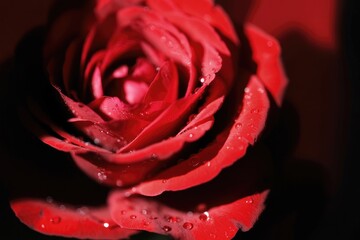 Close-Up of a Red Rose in Full Bloom