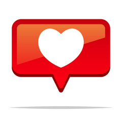 Love speech bubble vector isolated illustration
