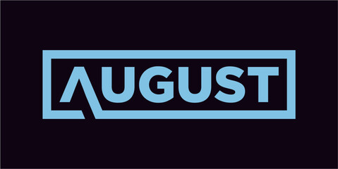 design August word  modern clean vector template