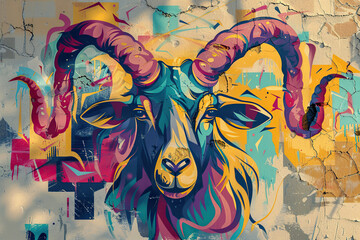 Astrological abstract composition with concept of Capricorn zodiac sign symbol