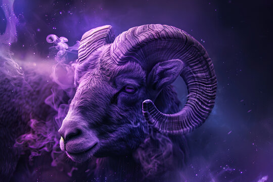 Abstract astrological concept of Aries zodiac sign symbol