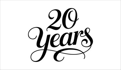20 Years Celebration Decorative Classic Calligraphy Typography Design