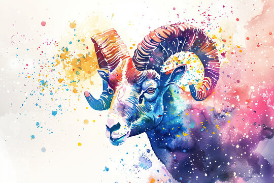 Abstract astrological concept of Aries zodiac sign symbol