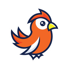 Cute Bird Mascot Logo Design Modern Cartoon Bird Character Vector Illustration.