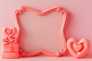 Creative 3D hearts and gift boxes perfect for Valentine's Day celebrations and love messages