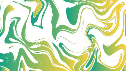 Abstract fluid art background with flowing marbled patterns in green, yellow, and white tones. Smooth, organic curves and swirling textures. Soft gradients and a modern artistic design.