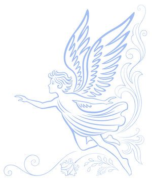 Corner pattern of a flying angel.