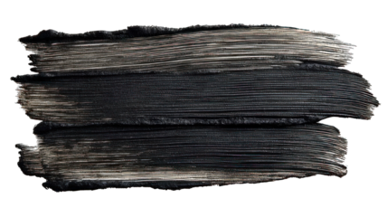A textured stroke of black and silver paint, showcasing a dynamic blend of colors and artistic expression.
