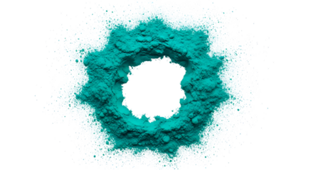 Teal powder explosion with black center and white speckles powder burst Holi powder
