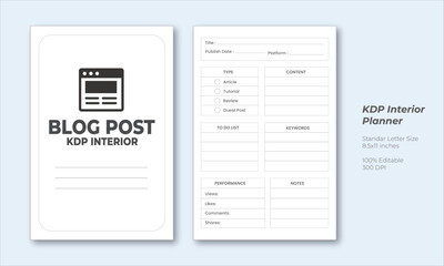 Blog post journal KDP Interior