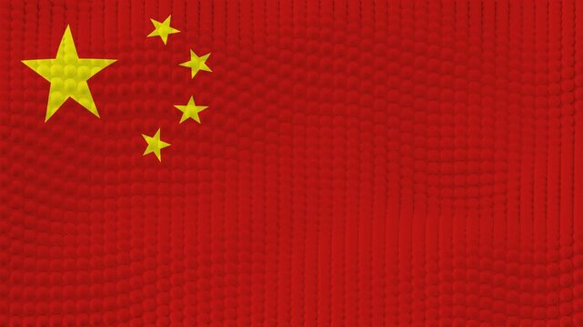 China flag animation seamless loop. 4K