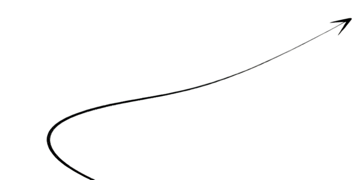 A curved arrow pointing to the right, emphasizing direction and movement.