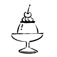 プリンの手書きイラスト