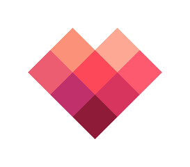 Herz Logo aus acht Quadraten