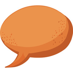 Orange Speech Bubble Icon With Textured Surface And Transparent Background For Communication And Conversation Ideas