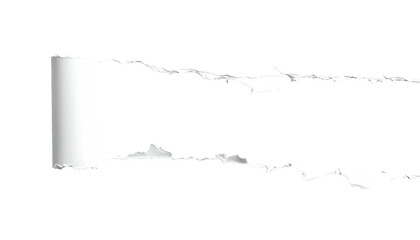 Torn, curling white paper with black background revealed
