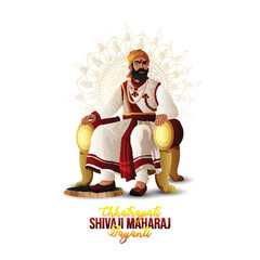Vector illustration of shivaji for chhatrapati shivaji jayanti