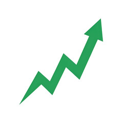 Green arrow graph trending upwards on black background chart