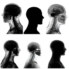 Human Head Anatomy: An intricate portrayal of human head anatomy, revealing the complex internal structures, offering a glimpse into the intricacies of the human brain.