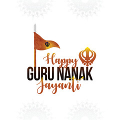 Realistic vector illustration of happy gurpurab celebration card