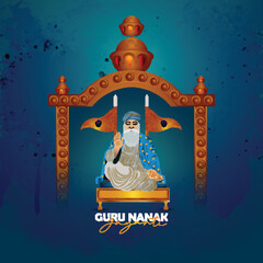 Happy guru nanak jayanti celebration greeting card