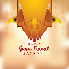 Vector illustration of happy guru nanak jayanti vector illustration