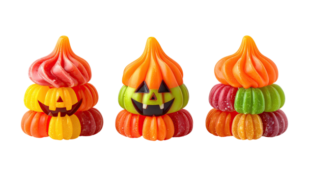 Halloween candy jack-o'-lantern stack sweets - Powered by Adobe