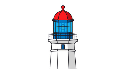 Seaside guidance: A brightly colored cartoon lighthouse against a serene white backdrop
