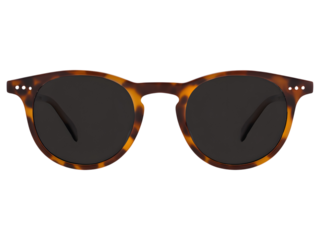 Brown leopard-pattern sunglasses isolated on transparent background, perfect for fashion and summer accessory design.