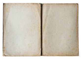 open vintage file folder aged stained texture isolated on white