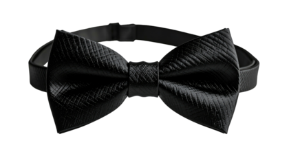 Textured black bow tie with adjustable strap