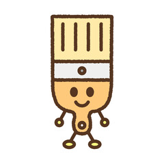キャラクター風の単品アイコンイラスト　刷毛