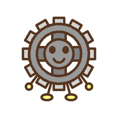Obraz premium キャラクター風の単品アイコンイラスト 歯車