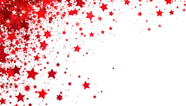 Red stars fade across stark contrast, white to black backdrop