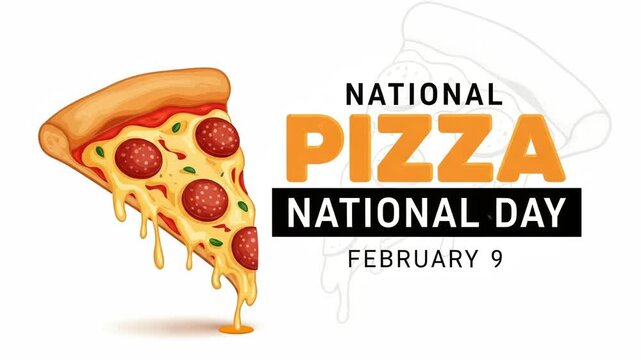 National pizza day illustration with a slice of pizza
