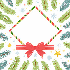 Obraz premium christmas frame with ribbon