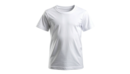 Plain white short-sleeved crew neck t-shirt, front view