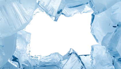 Ice cube frame exposing black background